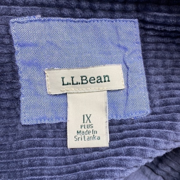 L.L. Bean Comfort Corduroy Relaxed Shirt Blue 512409 Size 1X - Picture 7 of 10